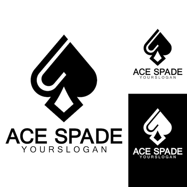 Ace of Spades ícone logo design Ícone plano relacionado para aplicações web e móveis Ele pode ser usado como elemento de infográfico de ícone de pictograma de logotipo ilustração