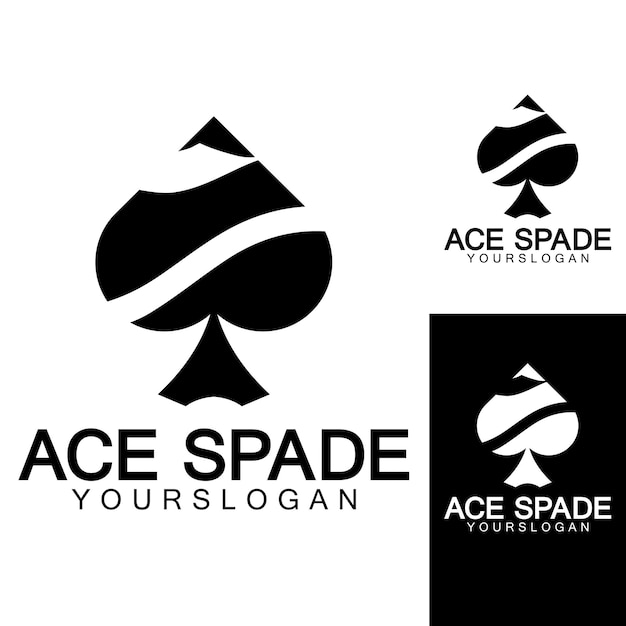 Ace of Spades ícone logo design Ícone plano relacionado para aplicações web e móveis Ele pode ser usado como elemento de infográfico de ícone de pictograma de logotipo ilustração