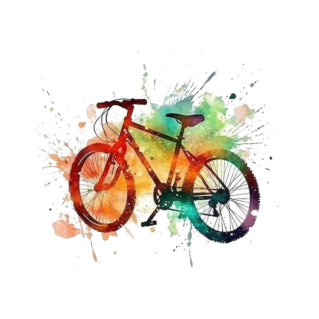 Aquarela de bicicleta