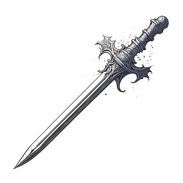 Vetor arte de design de ilustração vetorial de espada