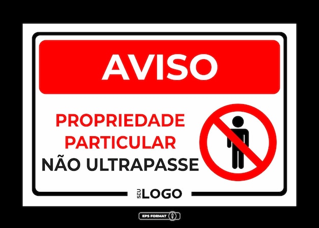 Aviso de propriedade privada em placa