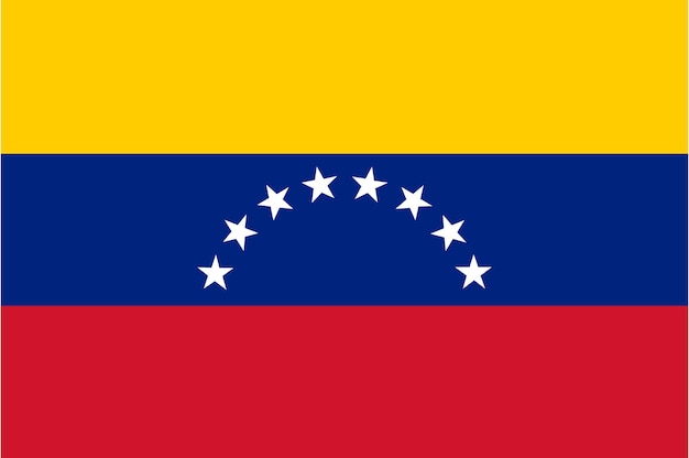 Vetor bandeira da venezuela variante civil dimensões precisas proporções e cores dos elementos