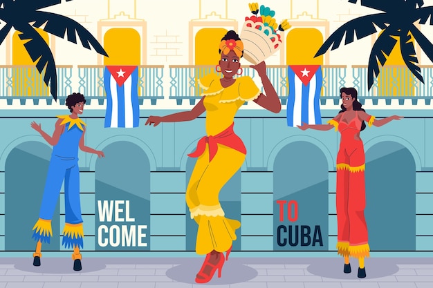 Bela ilustração de destino cuba