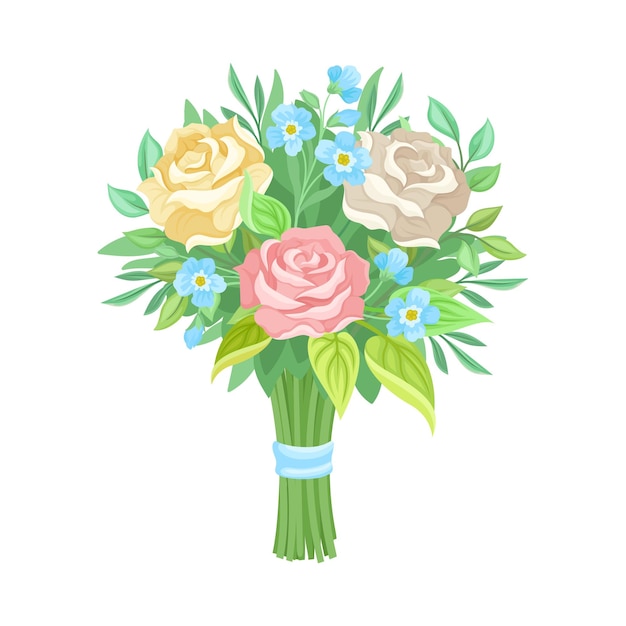 Bouquet de casamento bonito e elegante Ilustração vetorial Elemento decorativo para a celebração do casamento