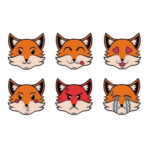 Cabeça da Emoji Fox no estilo pop art