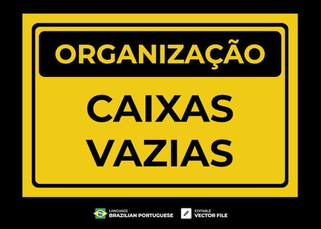 Caixas vazias do quadro de organização