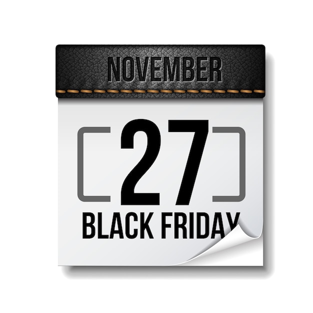 Calendário da Black Friday. 27 de novembro. Black Friday 2020. Grande promoção. isolado no fundo branco. modelo para venda de publicidade e desconto