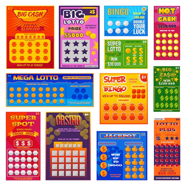 Vetor cartão de bingo sorte vector cartão de loteria ganhar chance loteria jogo jackpot bilhetes