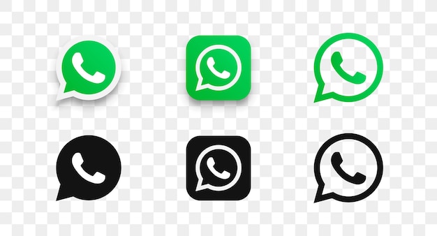 Vetor coleção de ícones do logotipo do whatsapp em estilo diferente ilustração vetorial de ícones de redes sociais