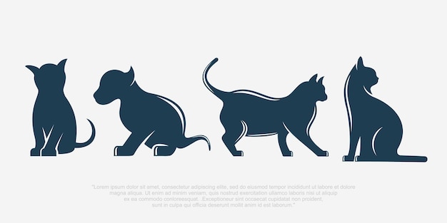 coleção de logos de gatos