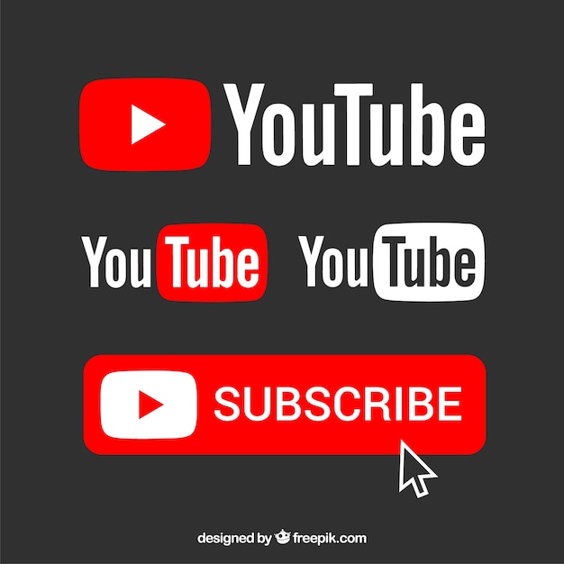 Coleção de logotipo do Youtube com design plano