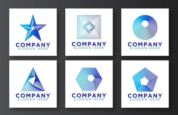 Coleção de logotipos de negócios geométricos