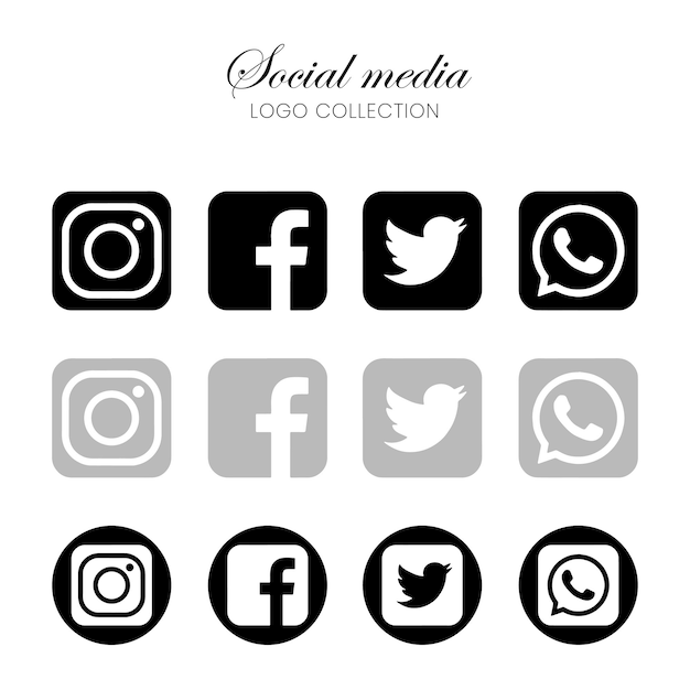 Vetor coleção de logotipos populares de mídia social