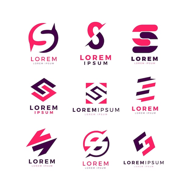 Vetor coleção de modelos de logotipo do flat design