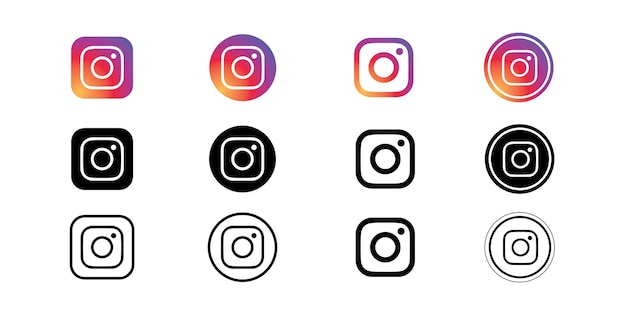 coleção de símbolos de ícone do instagram