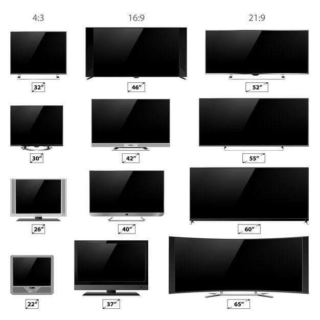 Vetor coleção de telas de tv