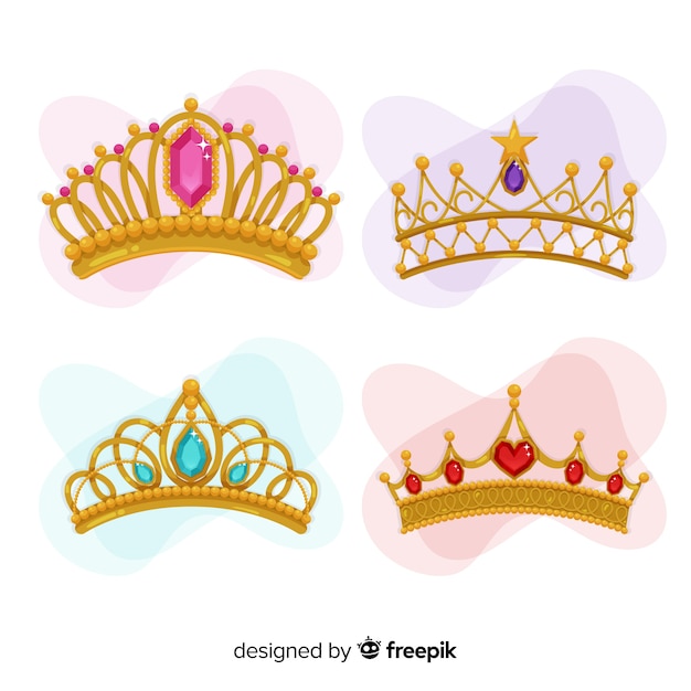 Coleção de tiara princesa dourada