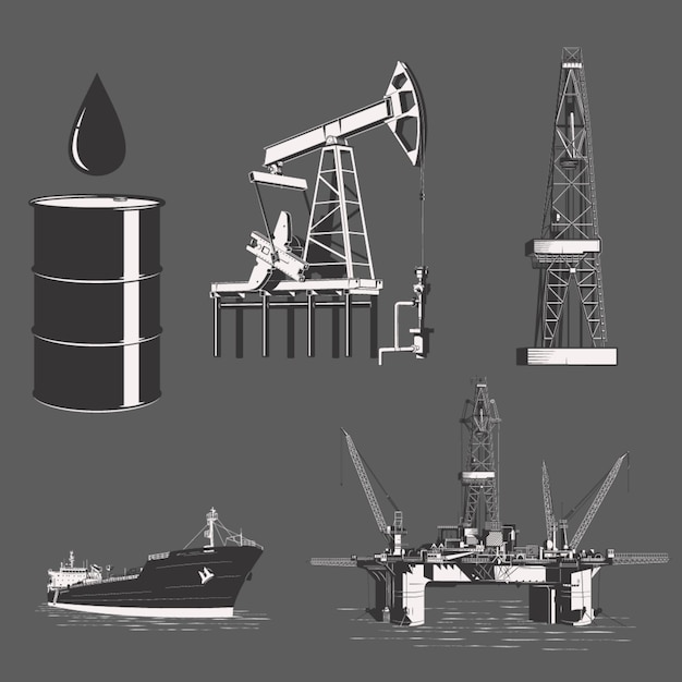 Vetor coleta de conjuntos de negócios da indústria petrolífera