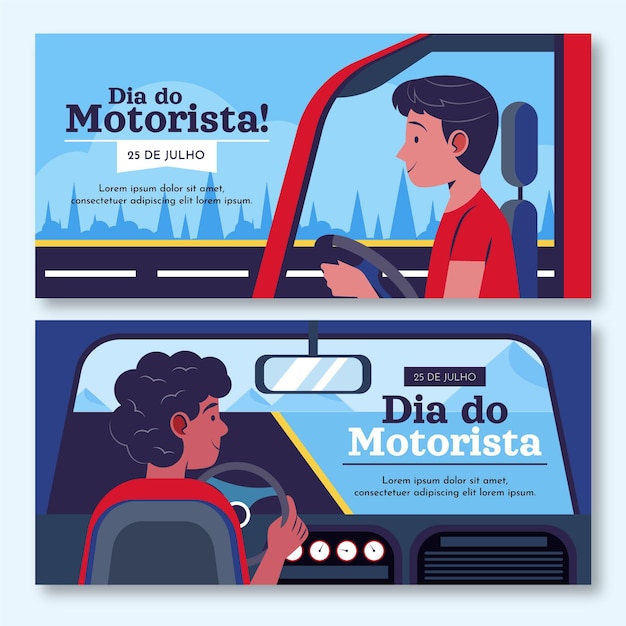 Conjunto de banners Dia do Motorista