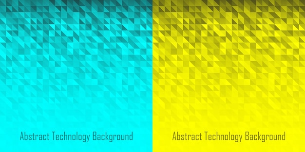 Conjunto de fundo geométrico Padrão de triângulo Cor amarela e turquesa Vetor de textura gradiente