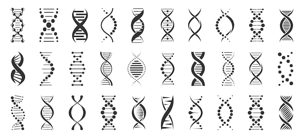 Vetor conjunto de ícones de dna coleção de ícones de dna