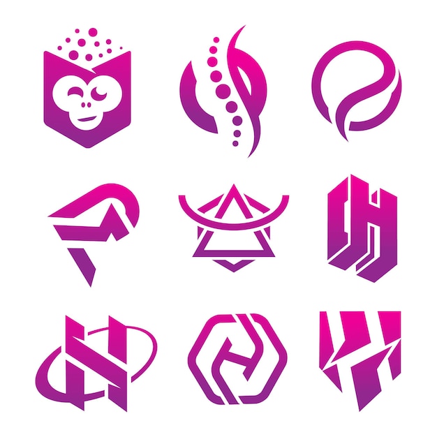 Vetor conjunto de ícones de logotipo de símbolo genérico