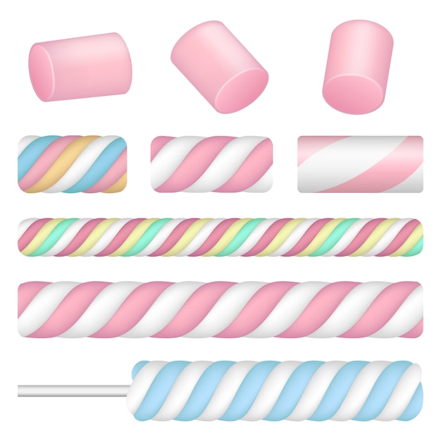 Vetor conjunto de ícones de marshmallow