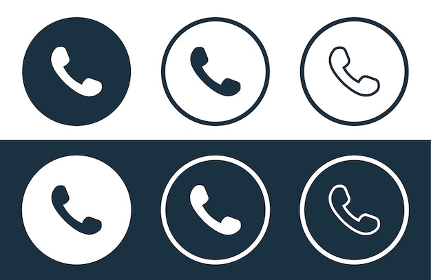 Conjunto de ícones de telefone isolados ilustração vetorial de estilo plano e contorno