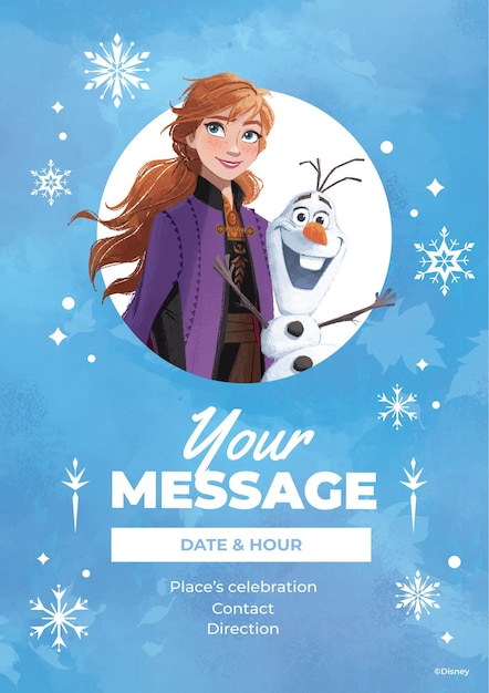 Convite de aniversário de Anna Frozen