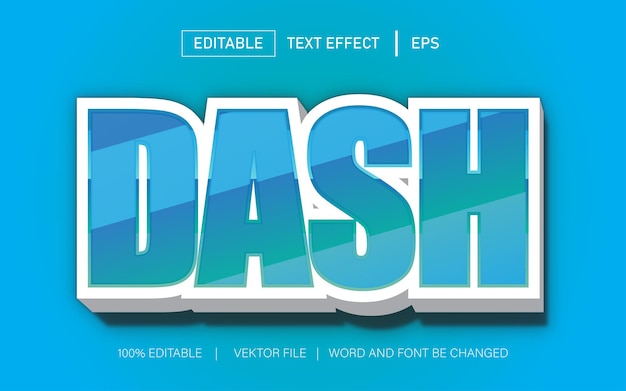 DASH TEXT EFFECT Arquivo EPS EDITÁVEL