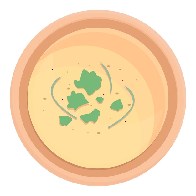 Vetor desenho de ícone de sopa de creme de salsa vetor prato quente prato de legumes