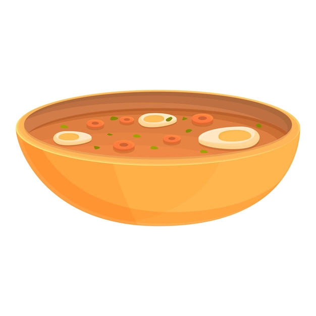 Desenho de ícone de sopa de ovo francês vetor comida vegetal prato sopa