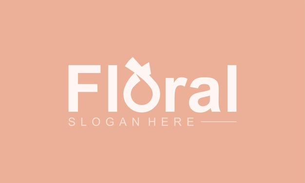 Vetor desenho de logotipo de tipografia floral simples