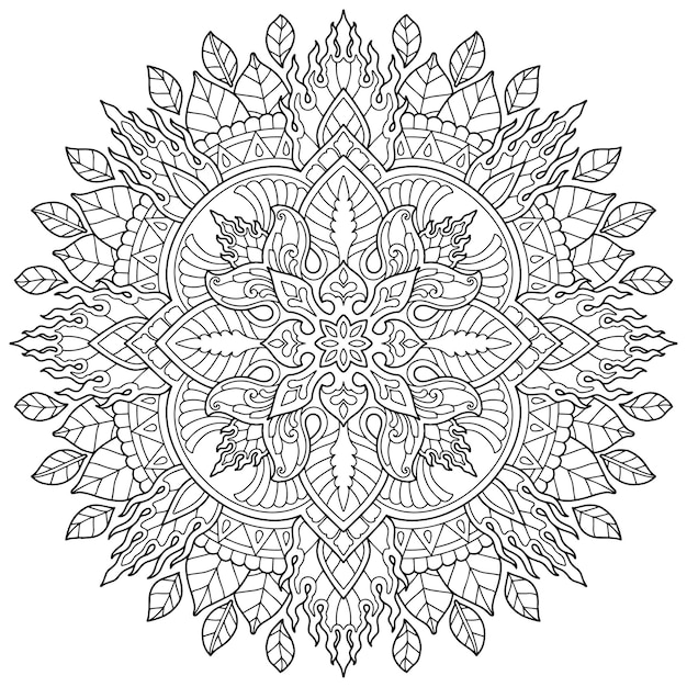 Desenho de mandala para colorir adulto