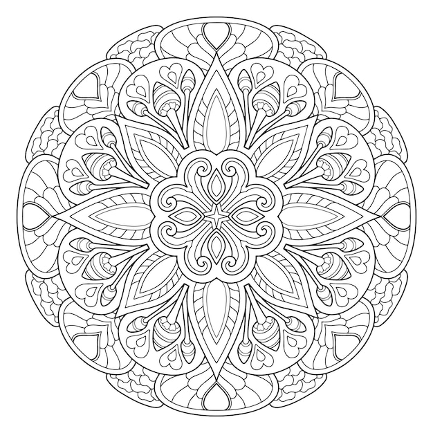 Desenho de mandala para colorir adulto