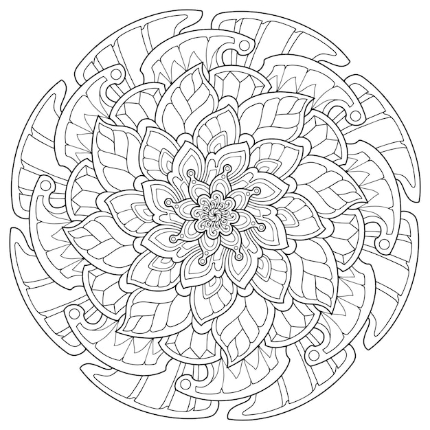 Desenho de mandala para colorir adulto