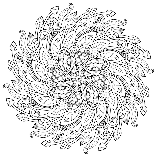 Desenho de mandala para colorir adulto