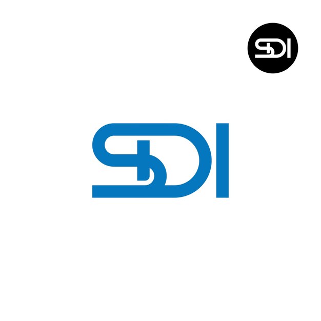 Vetor desenho do logotipo da letra sdi monogram