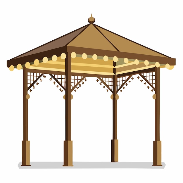 Vetor desenho vetorial de pérgola ilustração de estrutura elegante ao ar livre