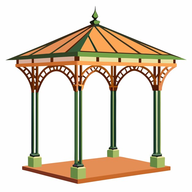 Vetor desenho vetorial de pérgola ilustração de estrutura elegante ao ar livre