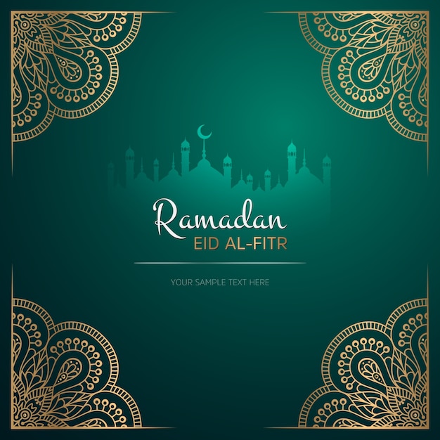 Design de cartão de ramadan kareem com mandala