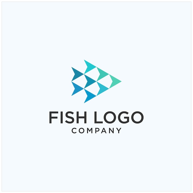 Design de logotipo de arte de linha de peixe