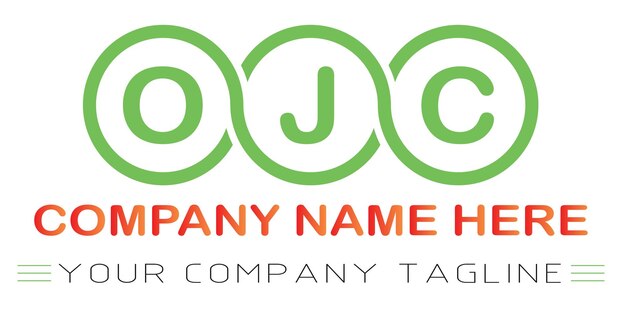 Vetor design de logotipo de carta ojc