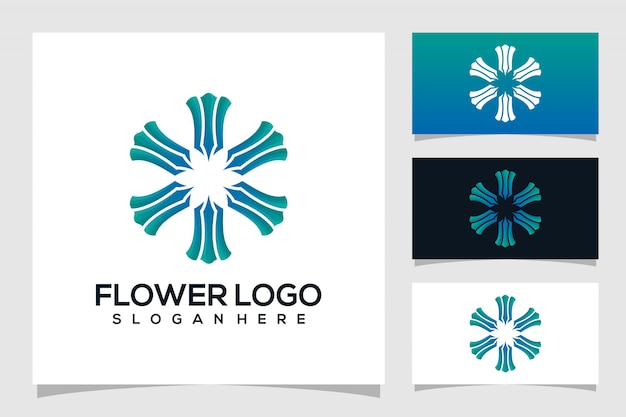 Design de logotipo de flor abstrata