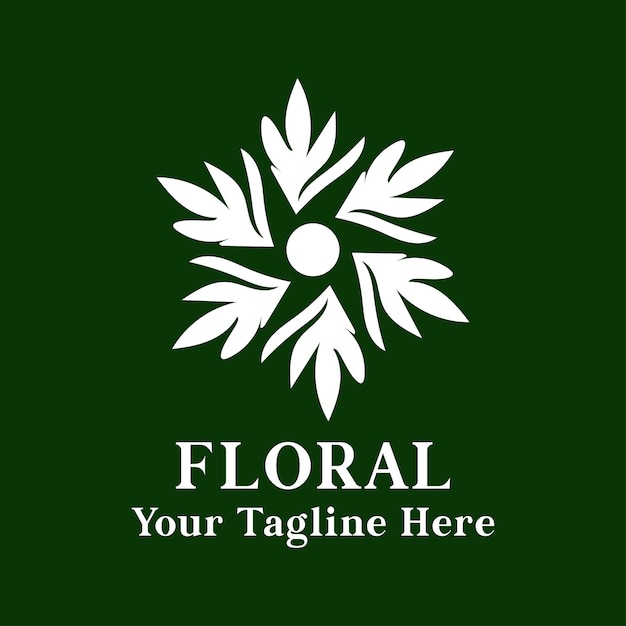 Design de logotipo floral simples com conceito branco