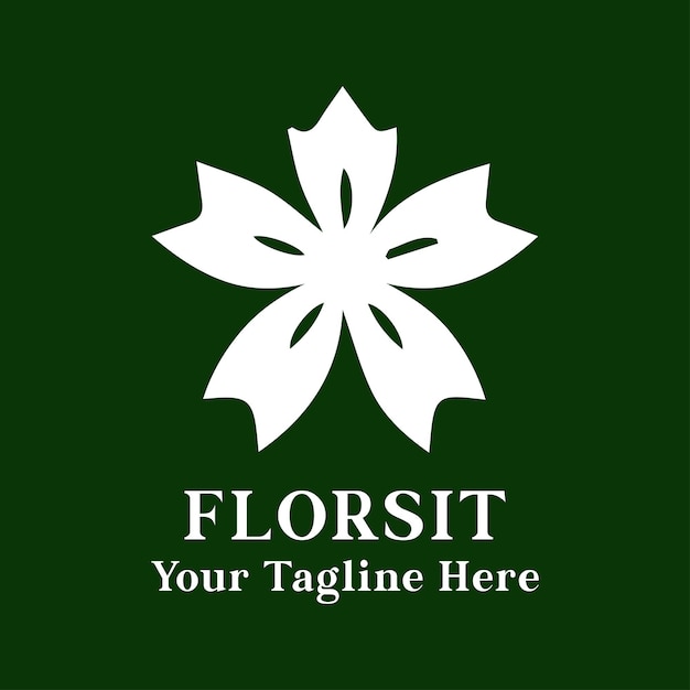 Design de logotipo simples de florista com conceito branco