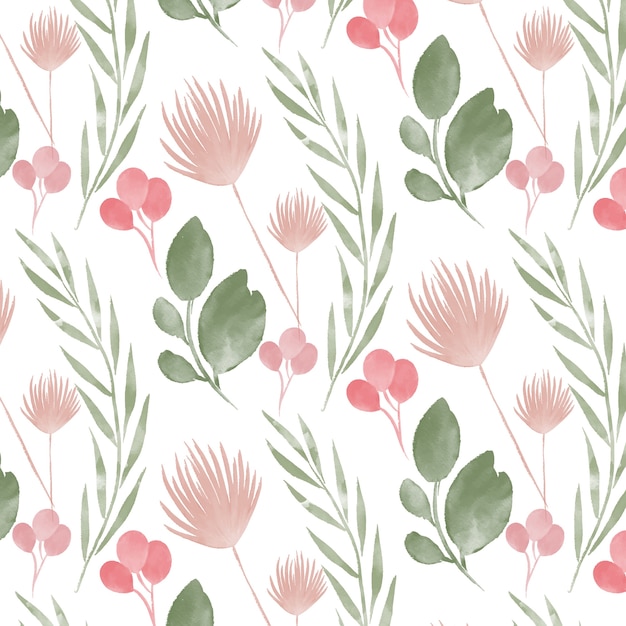 Design de padrão floral aquarela