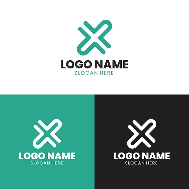 Vetor design moderno da letra x logotipo