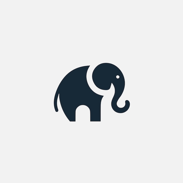 Design simples de logotipo de vetor de elefante