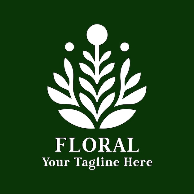 Design vetorial de logotipo floral simples